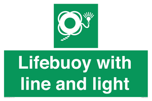Lifebuoy with line and light